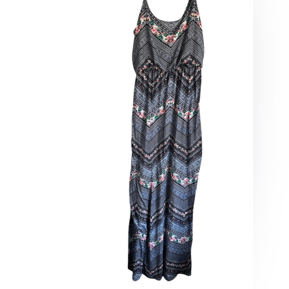 Maurices Floral and Chevron Maxi Dress